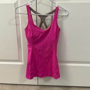 Lululemon Hot Pink Colored Tank w/ Built in Bra Size 4